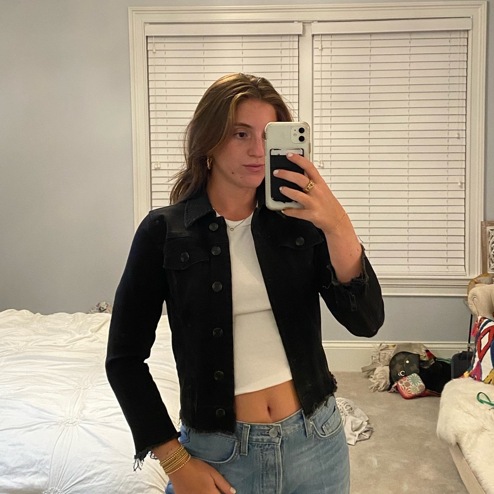 blank nyc black denim cropped jacket